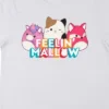 Squishmallows Feelin' Mallow Rainbow Block Text Crew Neck Short Sleeve Women's White T-shirt