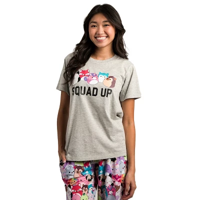 Squishmallows Adult Juniors Sleepwear Set With Short Sleeve Tee And Sleep Pants 1 Squishmallows Adult Juniors Sleepwear Set With Short Sleeve Tee And Sleep Pants