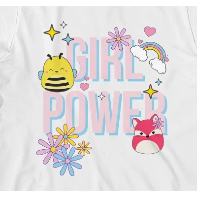 Squishmallows Girl Power Crew Neck Short Sleeve White Youth Girl's T-shirt 1 Squishmallows Girl Power Crew Neck Short Sleeve White Youth Girl's T-shirt