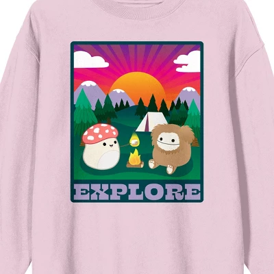 Squishmallows Explore Crew Neck Long Sleeve Adult Cradle Pink Sweatshirt 1 Squishmallows Explore Crew Neck Long Sleeve Adult Cradle Pink Sweatshirt