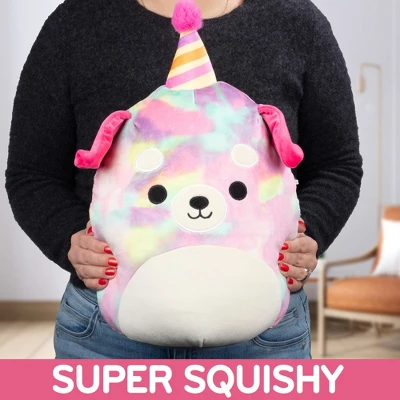 Squishmallows 12-Inch Delenne Rainbow Dog W Party Hat - Official Celebration Plush- Collectible Puppy Stuffed Animal Toy - Gift For Kids, Girls & Boys 3 Squishmallows 12-Inch Delenne Rainbow Dog W Party Hat - Official Celebration Plush- Collectible Puppy Stuffed Animal Toy - Gift For Kids, Girls & Boys - Image 3