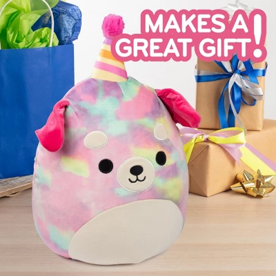 Squishmallows 12-Inch Delenne Rainbow Dog W Party Hat - Official Celebration Plush- Collectible Puppy Stuffed Animal Toy - Gift For Kids, Girls & Boys 4 Squishmallows 12-Inch Delenne Rainbow Dog W Party Hat - Official Celebration Plush- Collectible Puppy Stuffed Animal Toy - Gift For Kids, Girls & Boys - Image 4