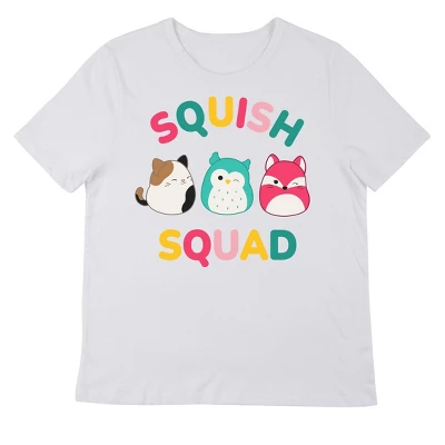 Squishmallows Squish Squad Crew Neck Short Sleeve Women's White T-shirt 3 Squishmallows Squish Squad Crew Neck Short Sleeve Women's White T-shirt - Image 3