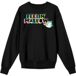 Squishmallows Winston The Owl Feelin' Mallow Juniors Black Oversized Sweatshirt -Squishmallows GUEST a73a264d 0f70 43bf 8cef fd23cbd89d4a