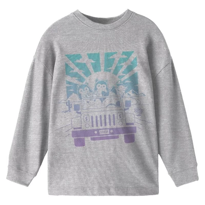 Squishmallows Car Ride Crew Neck Long Sleeve Gray Youth Tee 2 Squishmallows Car Ride Crew Neck Long Sleeve Gray Youth Tee - Image 2