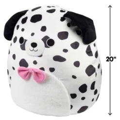 Squishmallows Jumbo 20" Dustin The Dalmatian Dog W Bowtie Jazwares Large Plush - Collectible Squishy Stuffed Animal Toy - Gift For Kids, Girls & Boys