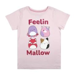 Squishmallows Feelin Mallow Glitter Text Crew Neck Short Sleeve Pink Youth Girl Tee -Squishmallows GUEST d2bfee80 8838 4501 a702 13e565075168