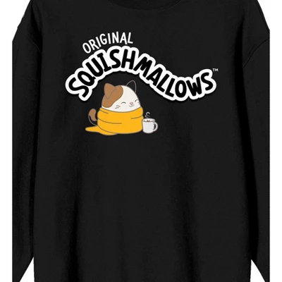 Squishmallows Cam The Cat Juniors Black Oversized Sweatshirt 1 Squishmallows Cam The Cat Juniors Black Oversized Sweatshirt